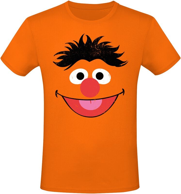T-Shirt Manches courtes  de Sesame Street - Ernie - Huge Face - S à 3XL - pour Homme - orange - Sesame Street