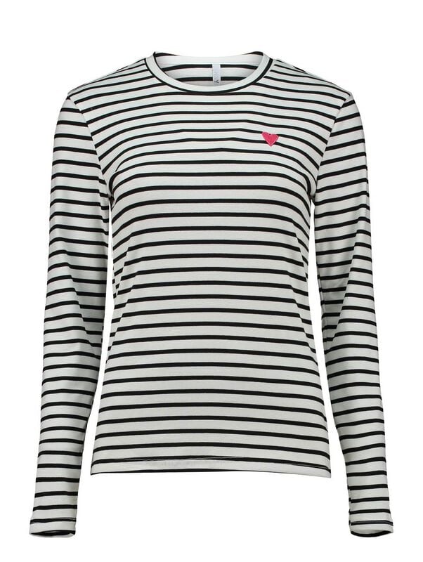T-shirt manches longues  de Hailys - LS P TP CL44EO - XS à XXL - pour Femme - blanc/bleu marine - Hailys