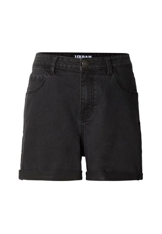 Short  de Urban Classics - Short en Jean Taille Haute - 29 à 32 - pour Femme - noir - Urban Classics
