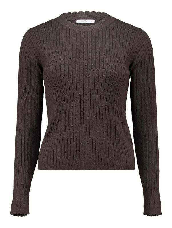 T-shirt manches longues  de Hailys - LS V SK EL44SA - XS à XXL - pour Femme - marron - Hailys