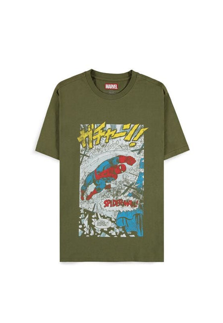T-Shirt Manches courtes  de Spider-Man - Comic Style - S à XXL - pour Homme - olive - Spider-Man