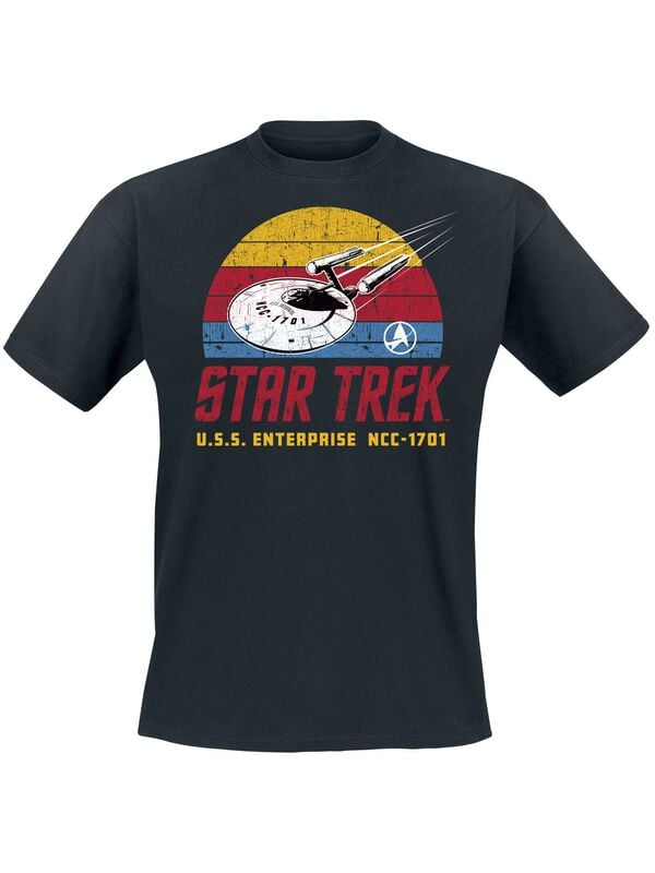 T-Shirt Manches courtes  de Star Trek - U.S.S. Enterprise - M à 5XL - pour Homme - noir - Star Trek