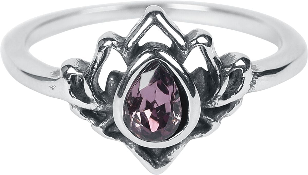 Bague  de etNox - Purple Lotus - pour Femme - couleur argent - etNox