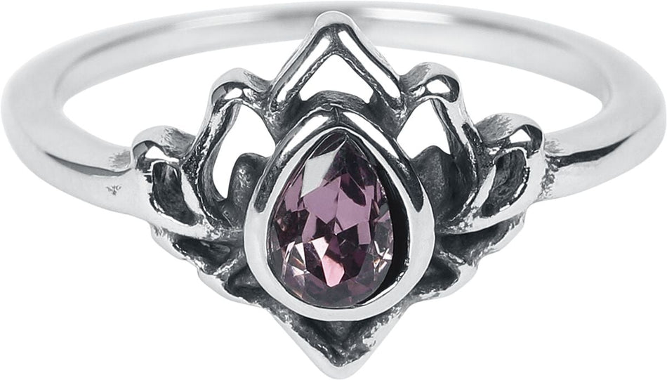 Bague  de etNox - Purple Lotus - pour Femme - couleur argent - etNox