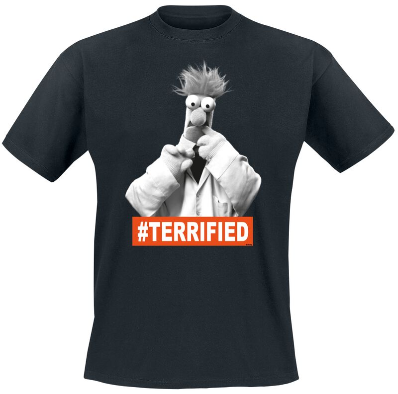 T-Shirt Manches courtes Disney de Le Muppet Show - Beaker Terrified - M à 5XL - pour Homme - noir - Le Muppet Show