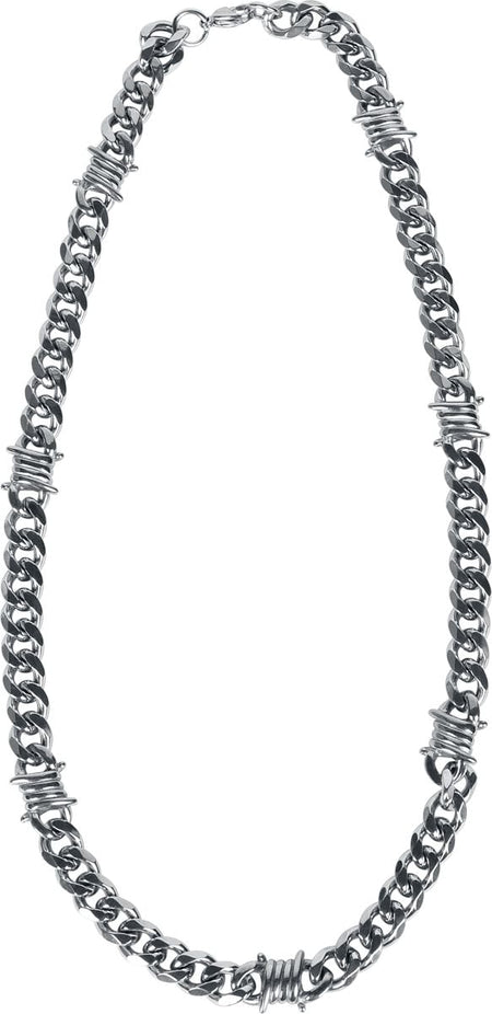 Collier  de etNox hard and heavy - Barbed Wire Tank - Chaîne - pour Homme - couleur argent - etNox hard and heavy
