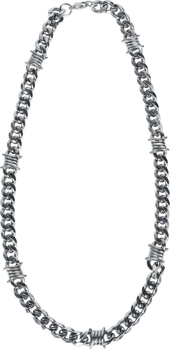 Collier  de etNox hard and heavy - Barbed Wire Tank - Chaîne - pour Homme - couleur argent - etNox hard and heavy