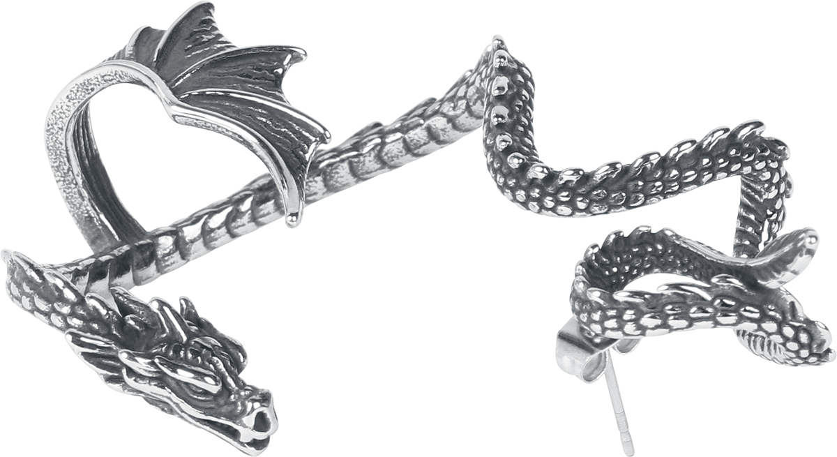 Clous d'oreilles Gothic de etNox hard and heavy - Winged Dragon (gauche) - pour Unisexe - couleur argent - etNox hard and heavy - View 2