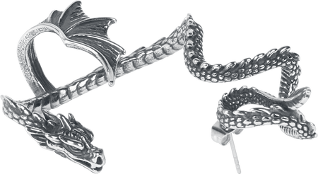 Clous d'oreilles Gothic de etNox hard and heavy - Winged Dragon (gauche) - pour Unisexe - couleur argent - etNox hard and heavy - View 2