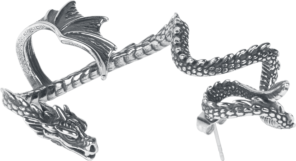 Clous d'oreilles Gothic de etNox hard and heavy - Winged Dragon (gauche) - pour Unisexe - couleur argent - etNox hard and heavy - View 2