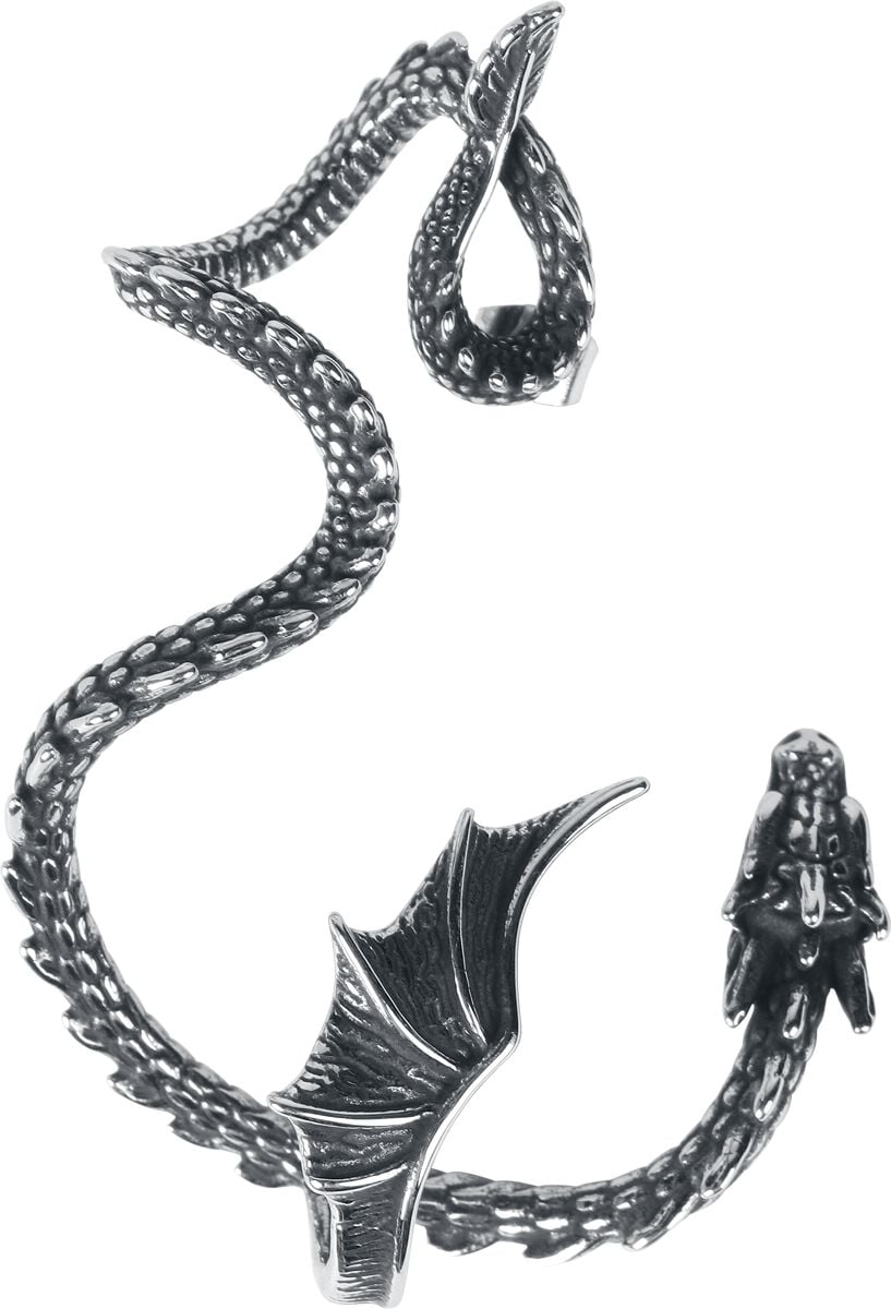 Clous d'oreilles Gothic de etNox hard and heavy - Winged Dragon (gauche) - pour Unisexe - couleur argent - etNox hard and heavy