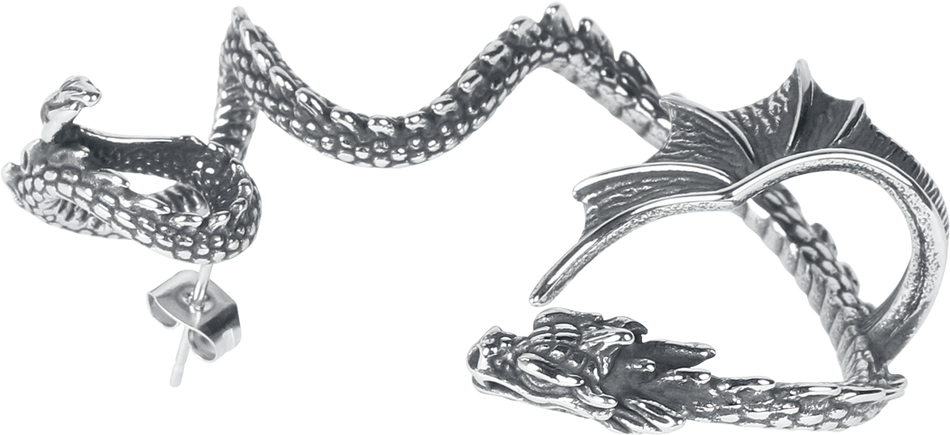 Clous d'oreilles Gothic de etNox hard and heavy - Winged Dragon (droite) - pour Unisexe - couleur argent - etNox hard and heavy - View 2