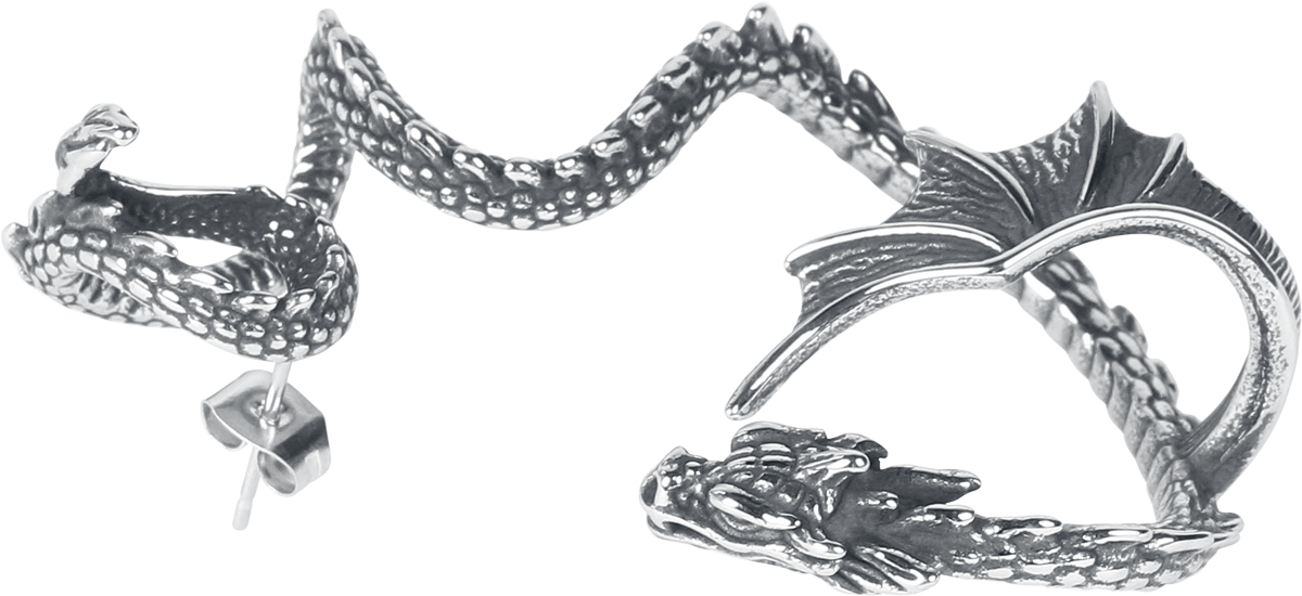 Clous d'oreilles Gothic de etNox hard and heavy - Winged Dragon (droite) - pour Unisexe - couleur argent - etNox hard and heavy - View 2