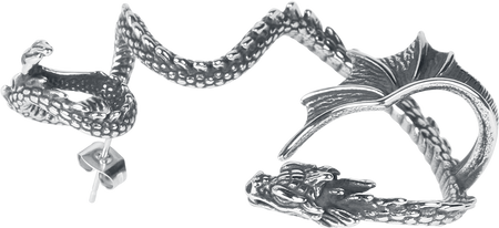 Clous d'oreilles Gothic de etNox hard and heavy - Winged Dragon (droite) - pour Unisexe - couleur argent - etNox hard and heavy - View 2