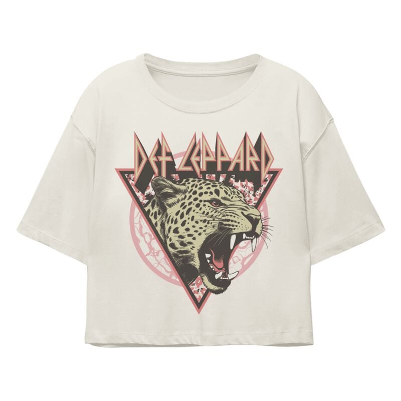 T-Shirt Manches courtes  de Def Leppard - Triangle Leopard - S à 3XL - pour Femme - blanc - Def Leppard