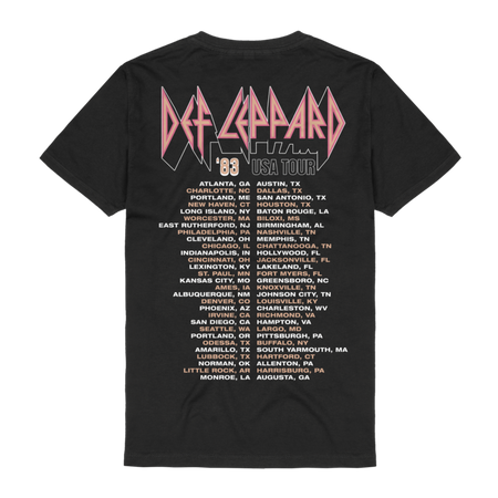 T-Shirt Manches courtes  de Def Leppard - USA Tour 1983 - S à 3XL - pour Homme - noir - Def Leppard - View 2
