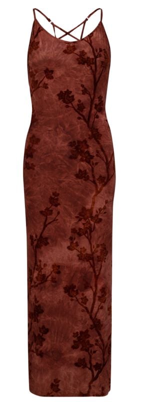 Robe longue Gothic de Killstar - Twilight Viper Flocked Maxi Dress - XS à 4XL - pour Femme - rouge - Killstar