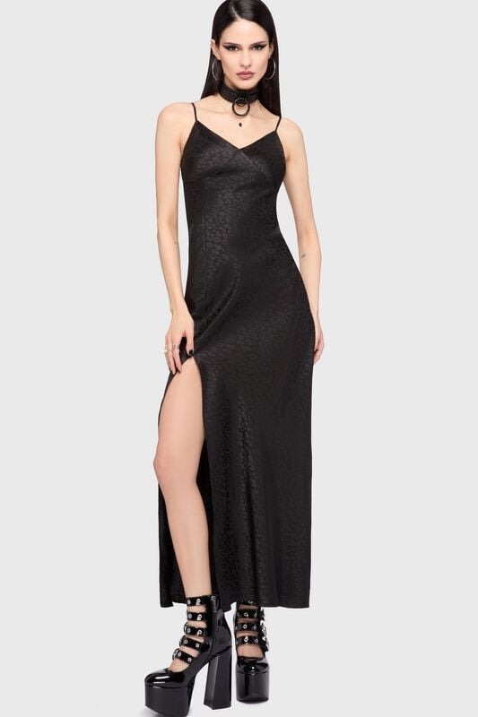 Robe longue Gothic de KIHILIST by KILLSTAR - Kihilist Nova Maxi Dress - XS à 4XL - pour Femme - noir - KIHILIST by KILLSTAR