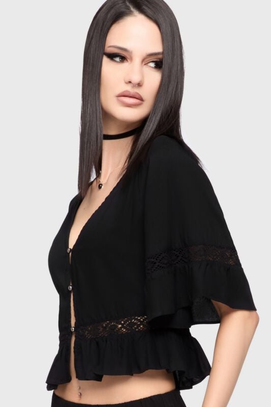 Chemisier Gothic de Killstar - Celestial Summer - Midnight Vale Blouse - S à M - pour Femme - noir - Killstar