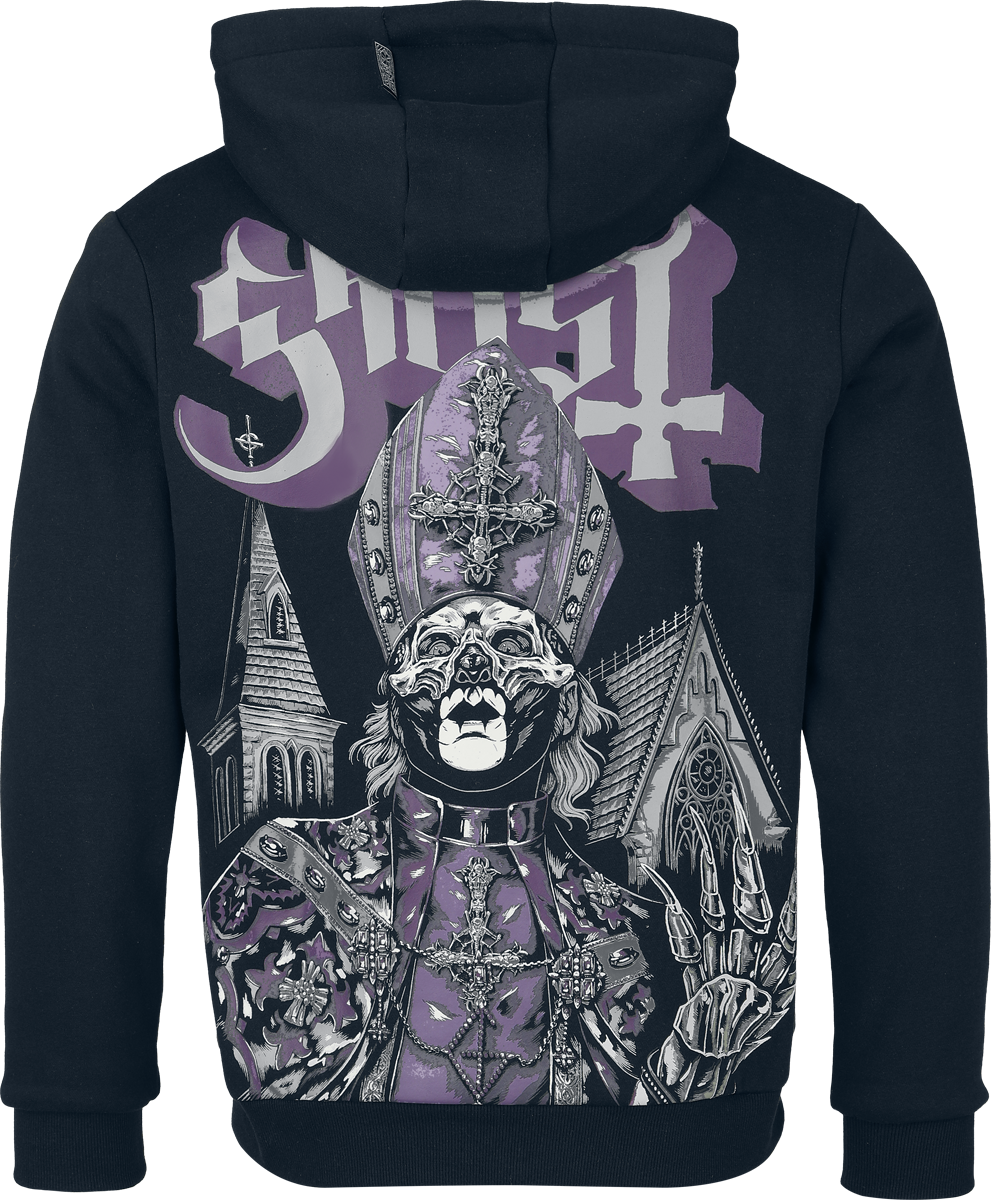 Sweat-shirt zippé à capuche  de Ghost - Ghost - Collection Signature EMP - S à 3XL - pour Homme - noir - Ghost - View 2