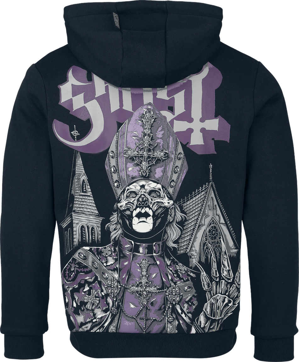 Sweat-shirt zippé à capuche  de Ghost - Ghost - Collection Signature EMP - S à 3XL - pour Homme - noir - Ghost - View 2