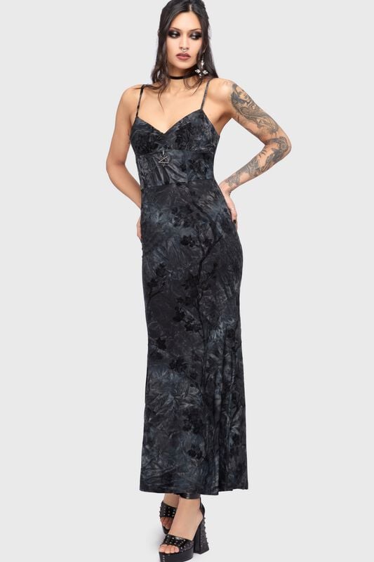 Robe longue Gothic de Killstar - Celestial Summer - Midnight Vale Maxi Dress - S à 4XL - pour Femme - marine - Killstar