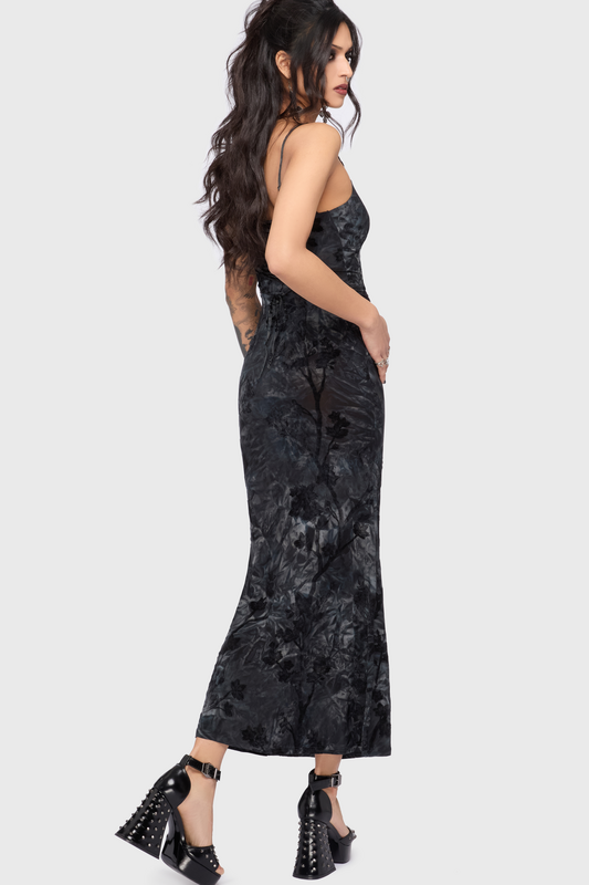 Robe longue Gothic de Killstar - Celestial Summer - Midnight Vale Maxi Dress - S à 4XL - pour Femme - marine - Killstar - View 2
