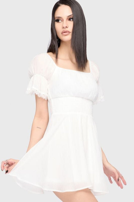 Robe courte Gothic de Killstar - Celestial Summer - Off The Shoulder Mini Dress - XS à XL - pour Femme - crème - Killstar