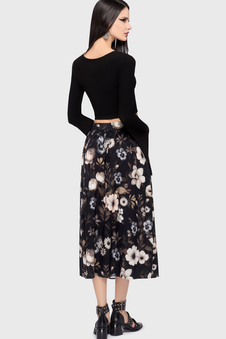 Jupe mi-longue Gothic de Killstar - Celestial Summer - Stellar Hour Midi Skirt - XS à XXL - pour Femme - noir - Killstar - View 2