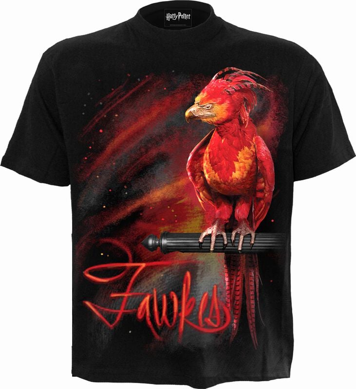 T-Shirt Manches courtes  de Harry Potter - Fawkes - S à 4XL - pour Homme - noir - Harry Potter