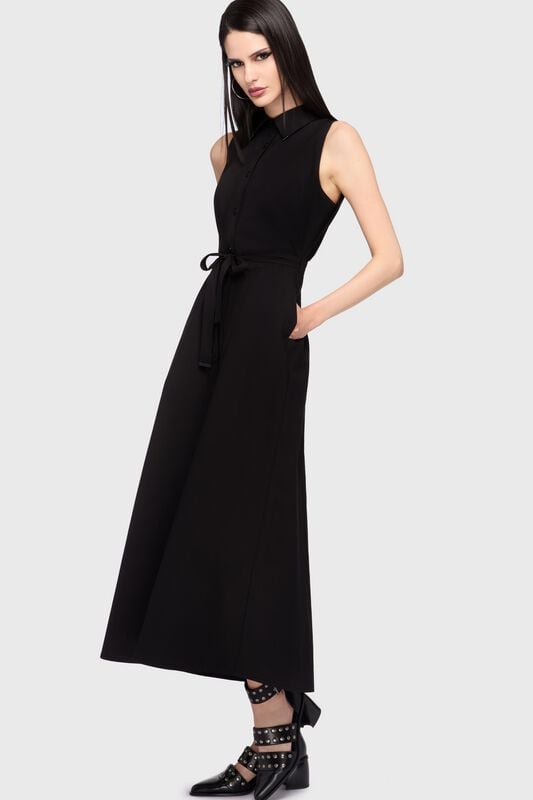 Robe longue Gothic de KIHILIST by KILLSTAR - Kihilist Obsidienne Shirt Dress - XS à 4XL - pour Femme - noir - KIHILIST by KILLSTAR