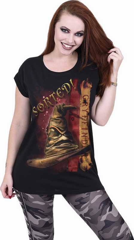 T-Shirt Manches courtes  de Harry Potter - Gryffindor Hat - S à XXL - pour Femme - noir - Harry Potter - View 2