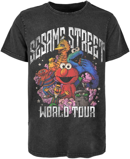 T-Shirt Manches courtes  de Sesame Street - World Tour Group Shot - M à XXL - pour Homme - noir - Sesame Street