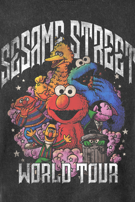 T-Shirt Manches courtes  de Sesame Street - World Tour Group Shot - M à XXL - pour Homme - noir - Sesame Street - View 2