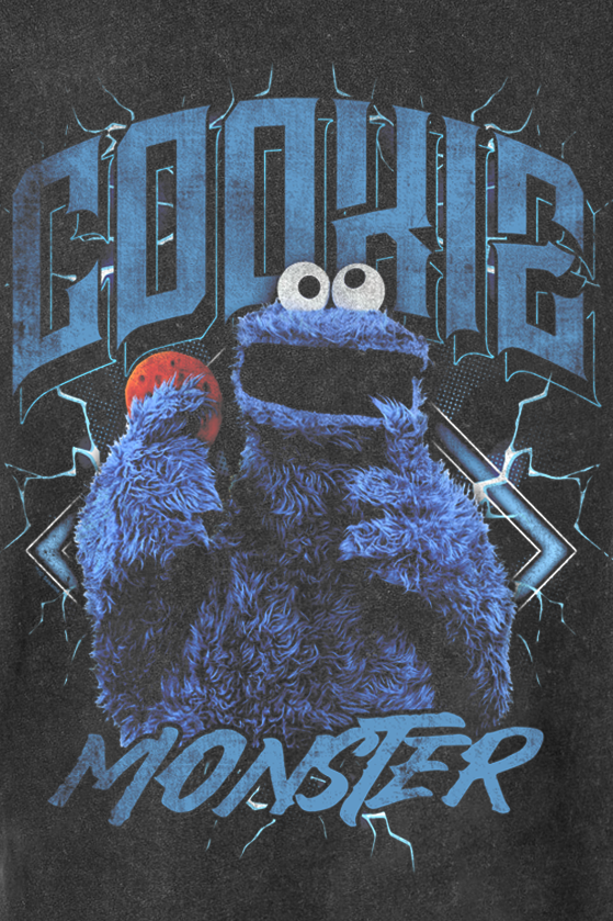 T-Shirt Manches courtes  de Sesame Street - Krümelmonster Heavy Metal - S à XXL - pour Homme - noir - Sesame Street - View 2