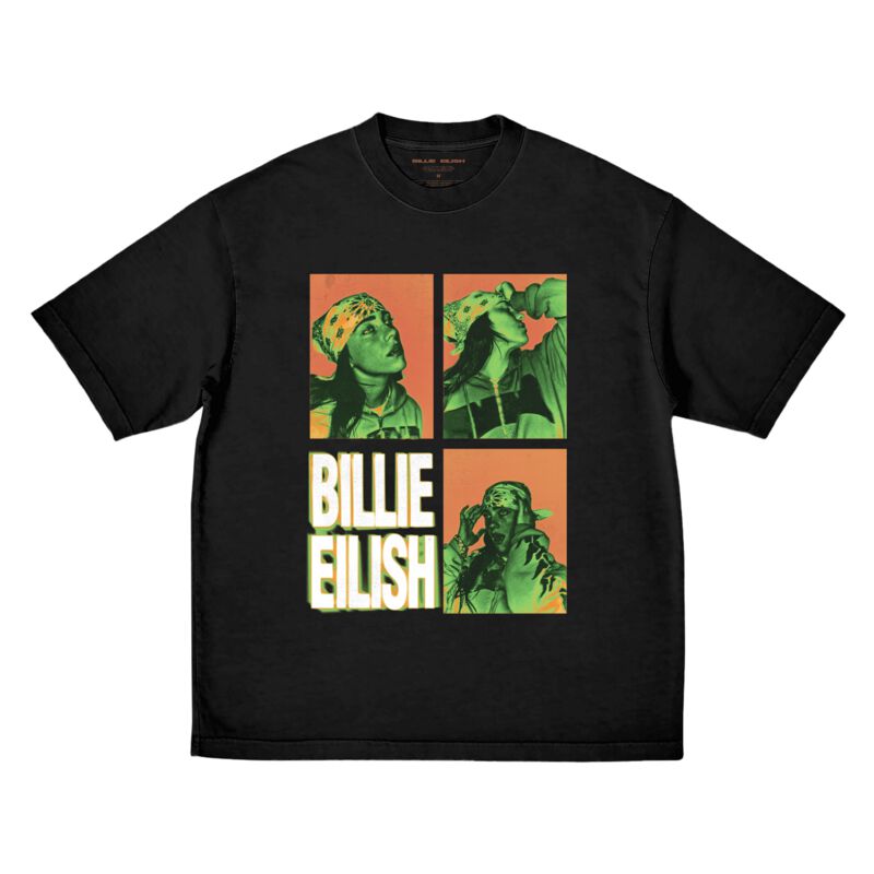 T-Shirt Manches courtes  de Billie Eilish - Photo Grid - S à XXL - pour Homme - noir - Billie Eilish