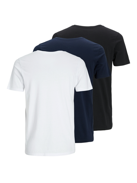 T-Shirt Manches courtes  de Jack & Jones - JJECORP CREW NECK 3PKMP NOOS - T-Shirt Logo - S à XXL - pour Homme - noir/blanc/bleu - jack & jones - View 2