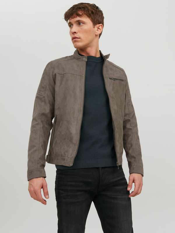 Veste en imitation cuir  de Jack & Jones - JJEROCKY NOOS - Veste - S à XXL - pour Homme - gris - jack & jones - View 2