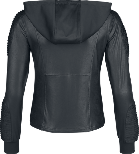 Sweat-shirt zippé à capuche  de Black Premium by EMP - Essential - Simili-Cuir - S à XXL - pour Femme - noir - Black Premium by EMP - View 2