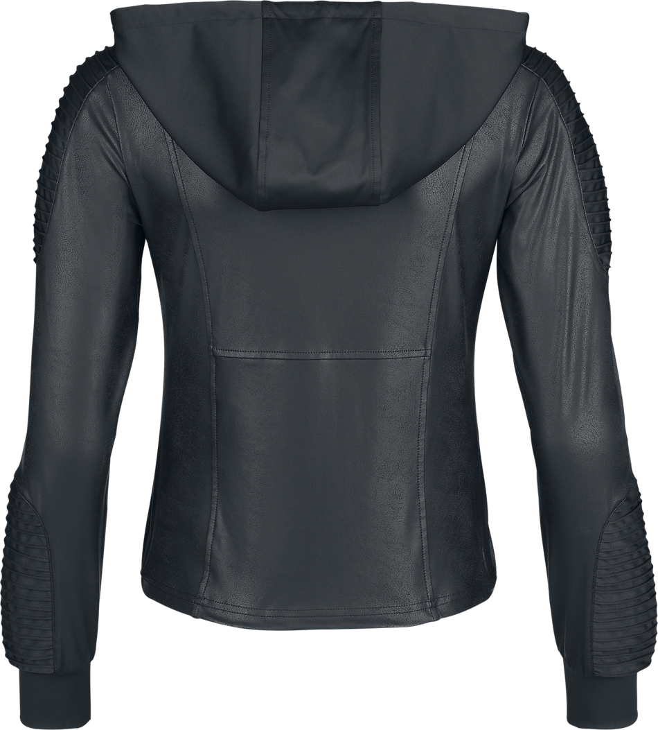 Sweat-shirt zippé à capuche  de Black Premium by EMP - Essential - Simili-Cuir - S à XXL - pour Femme - noir - Black Premium by EMP - View 2