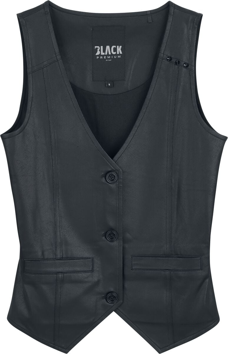 Veste Sans Manches  de Black Premium by EMP - Essential - Simili-Cuir - M - pour Femme - noir - Black Premium by EMP