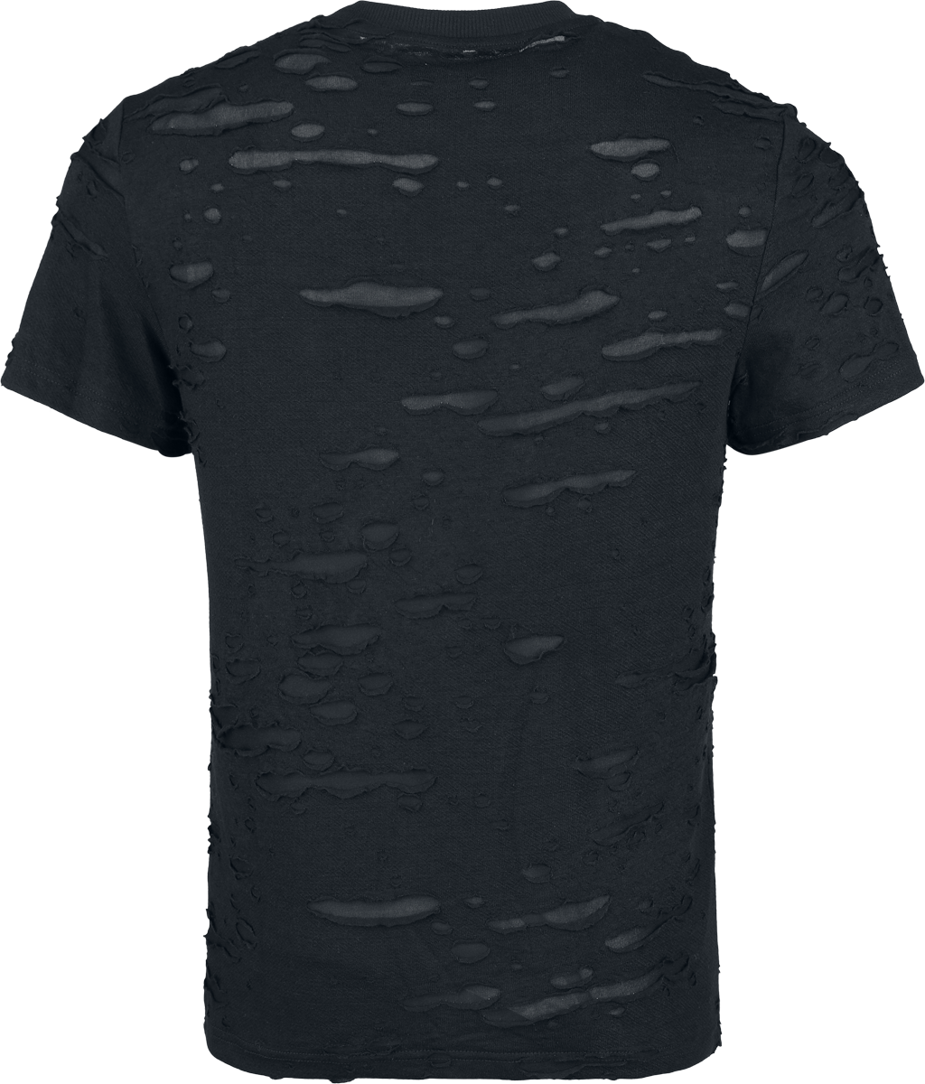T-Shirt Manches courtes Gothic de Punk Rave - Punk Tattered Visual T-Shirt - S-M à XXL-3XL - pour Homme - noir - Punk Rave - View 2