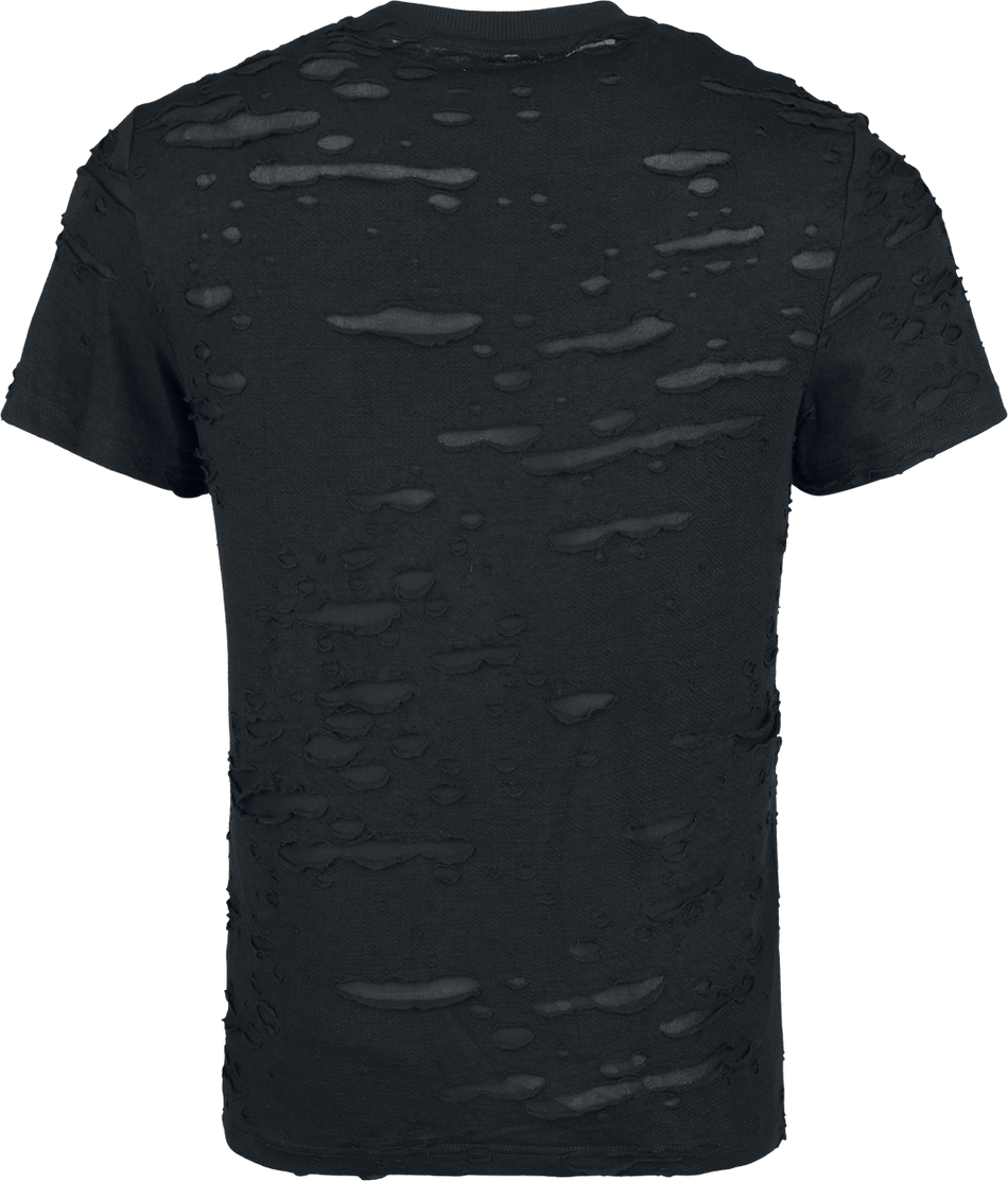T-Shirt Manches courtes Gothic de Punk Rave - Punk Tattered Visual T-Shirt - S-M à XXL-3XL - pour Homme - noir - Punk Rave - View 2