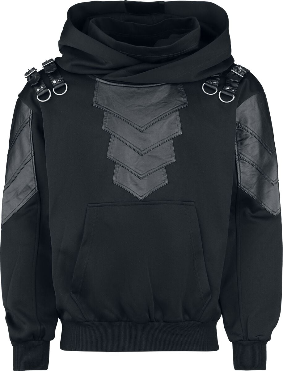 Sweat-shirt à capuche Gothic de Punk Rave - Punk Hooded Armor Element Hoodie - S à 5XL - pour Homme - noir - Punk Rave