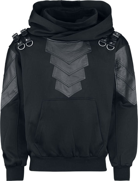 Sweat-shirt à capuche Gothic de Punk Rave - Punk Hooded Armor Element Hoodie - S à 5XL - pour Homme - noir - Punk Rave