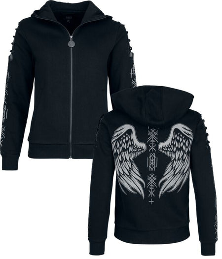 Sweat-shirt zippé à capuche  de Black Premium by EMP - Celtic Blessing - S à XXL - pour Femme - noir - Black Premium by EMP