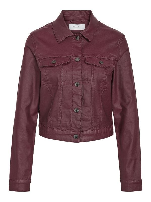 Veste mi-saison  de Noisy May - NMCOATED DEBRA LS JACKET NOOS - XS à XL - pour Femme - rouge - Noisy May