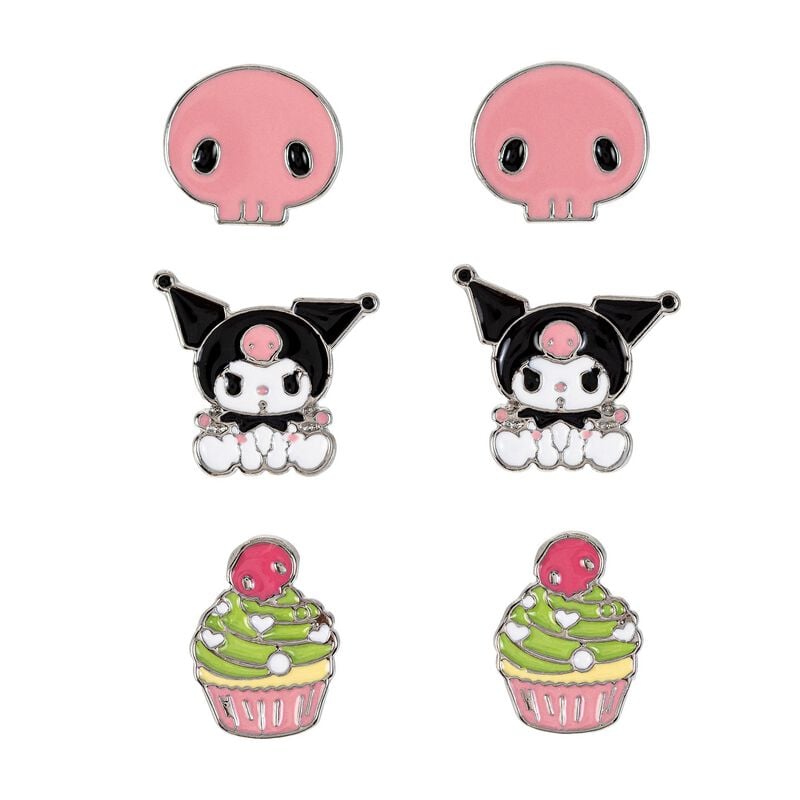 Set de clous d'oreilles  de Hello Kitty - Kuromi - pour Unisexe - multicolore - Hello Kitty