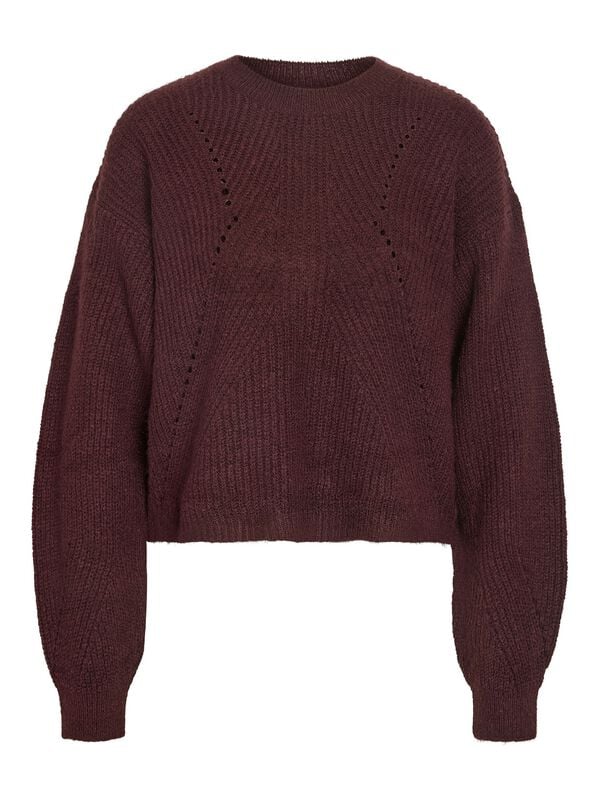 Pull tricoté  de Noisy May - NMBAILEY L/S O-NECK KNIT NOOS - XS à XL - pour Femme - rouge - Noisy May