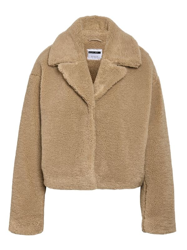 Veste mi-saison  de Noisy May - NMNATI CROP TEDDY JACKET NOOS - XS à XL - pour Femme - marron - Noisy May